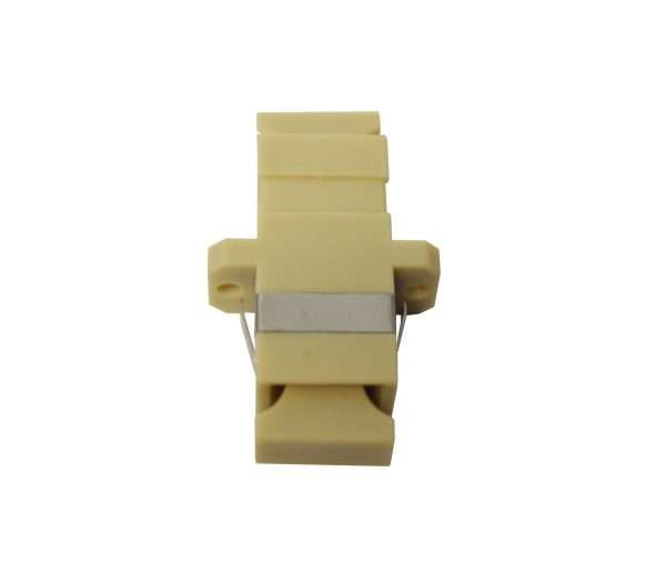 Beige OM1 SC Simplex Multimode Adaptor with Phospher Bronze Alignment Sleeves - 12 Pack