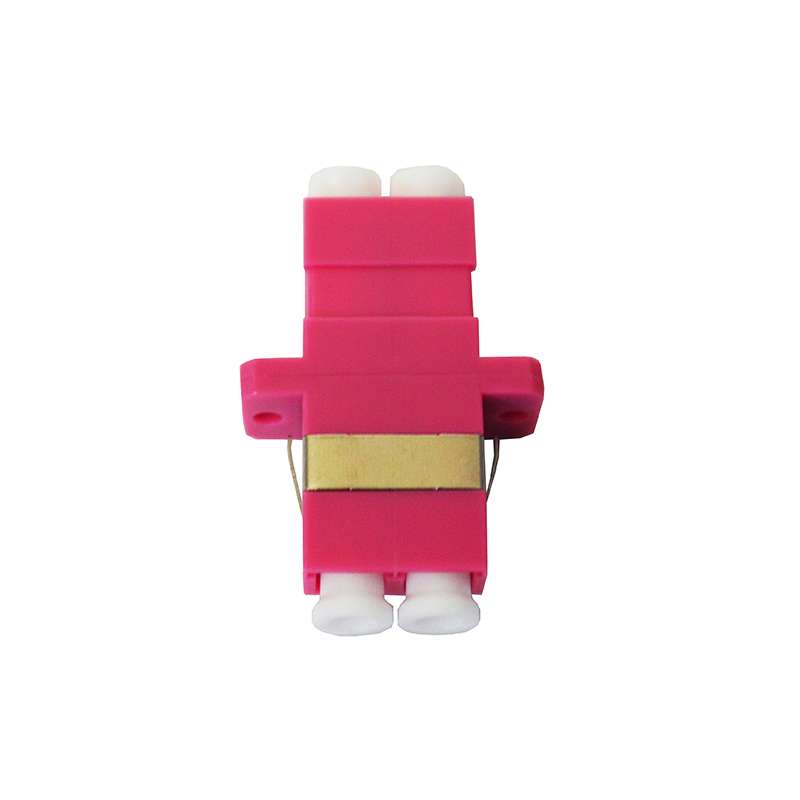 Erika Violet OM4 LC Duplex Multimode Adaptor with Phospher Bronze Alignment Sleeves - 12 Pack