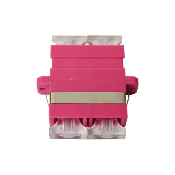 Erika Violet OM4 SC Duplex Multimode Adaptor with Phospher Bronze Alignment Sleeves - 12 Pack