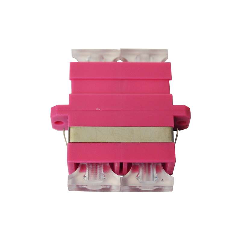 Erika Violet OM4 SC Duplex Multimode Adaptor with Phospher Bronze Alignment Sleeves - 12 Pack