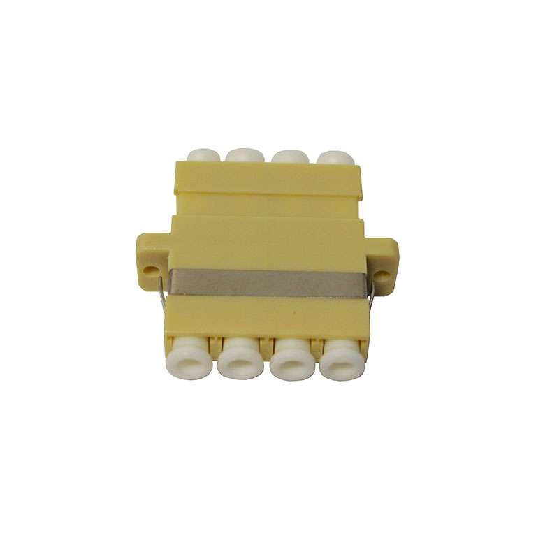 Beige OM1 LC Quad Multimode Adaptor with Phospher Bronze Alignment Sleeves - 12 Pack