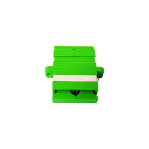 Green SC Angled Duplex Singlemode Adaptor with Ceramic Alignment Sleeves- 12 pack