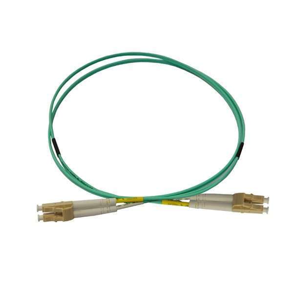 Aqua LC-LC Multimode OM3 Bend Insensitive G651.1 Duplex Patch Cable