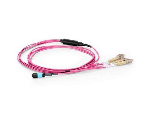 Erika Violet MTP-LC 12 Fibre Multimode OM4 Mini Distribution Breakout Cable
