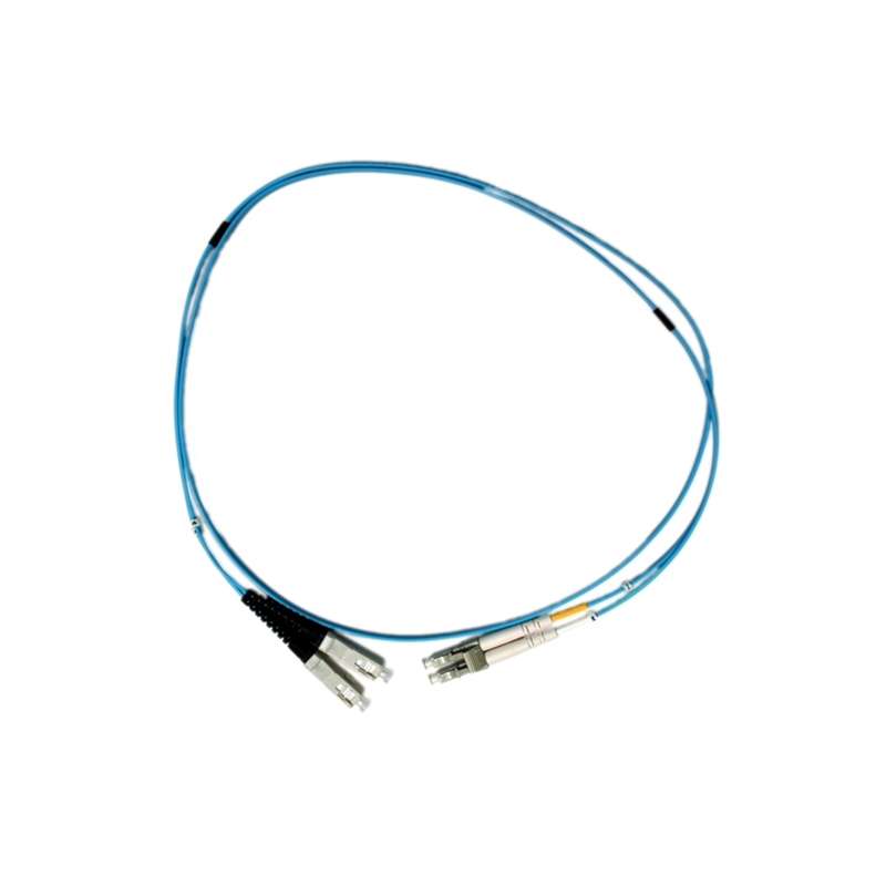 Aqua SC-LC Multimode OM3 Bend Insensitive G651.1 Duplex Patch Cable