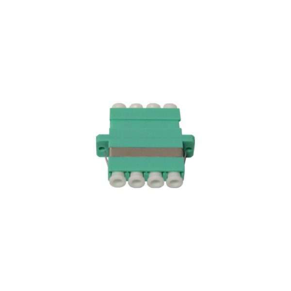 Aqua OM3 LC Quad Multimode Adaptor with Phospher Bronze Alignment Sleeves - 12 Pack