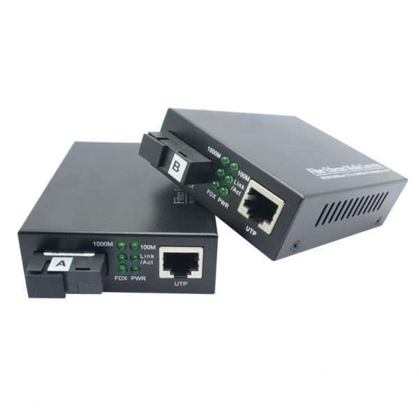 Media Converter - RJ45 - 10/100/1000Base-TX to 1000Base-FX - Singlemode WDM 1310/1550nm - BiDi - Pair - 10km