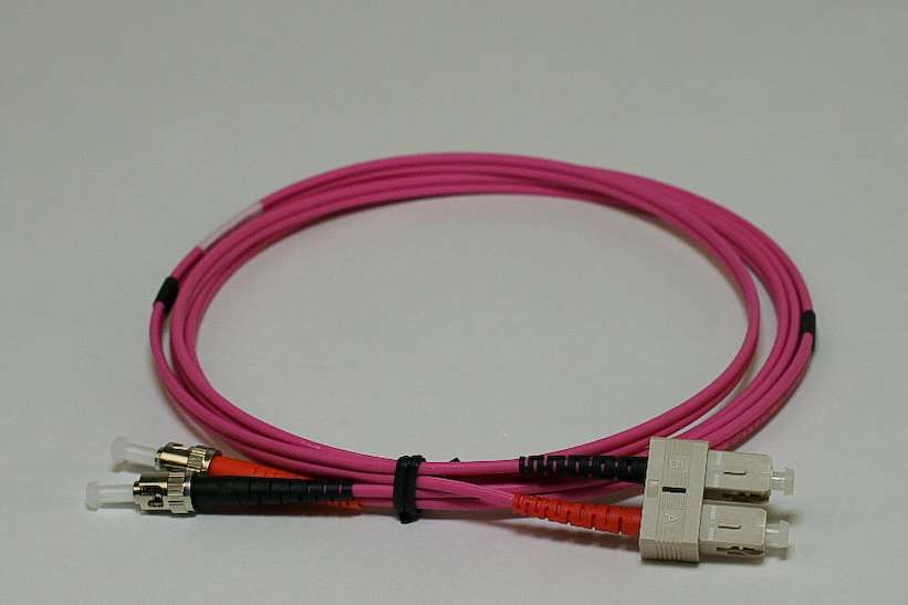 Erika Violet ST-SC Multimode OM4 Bend Insensitive G651.1 Duplex Patch Cable