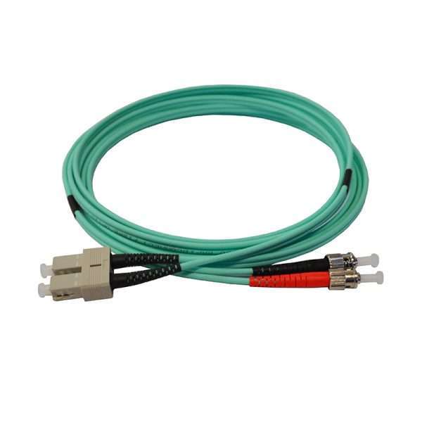Aqua ST-SC Multimode OM3 Bend Insensitive G651.1 Duplex Patch Cable