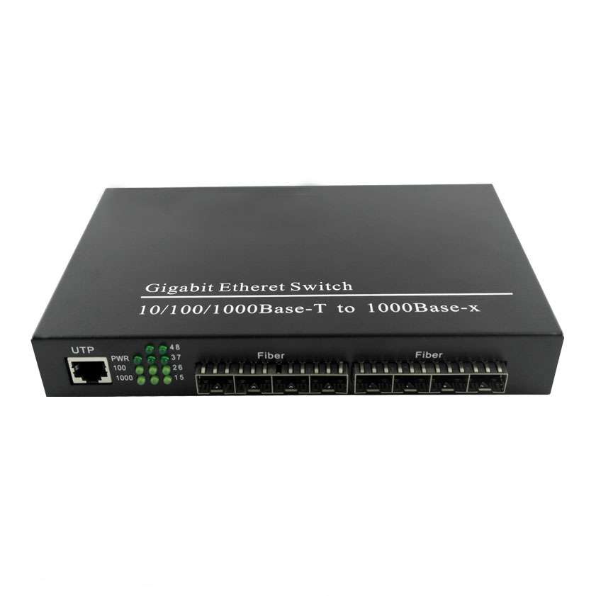 Media Converter - 2xRJ45 - 10/100/1000Base-TX to 8x SFP module -supplied without SFP