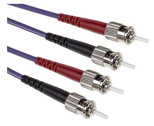 Purple 3 Metre ST-ST Multimode OM1 LSZH 3mm Duplex Patch Cable - 1 available