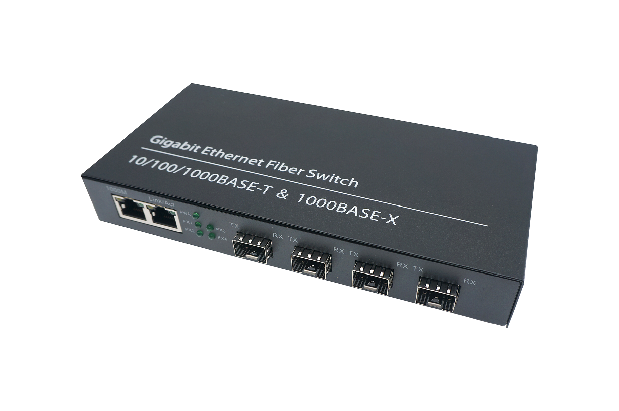 Media Converter - 2xRJ45 - 10/100/1000Base-TX to 4x SFP module -supplied without SFP