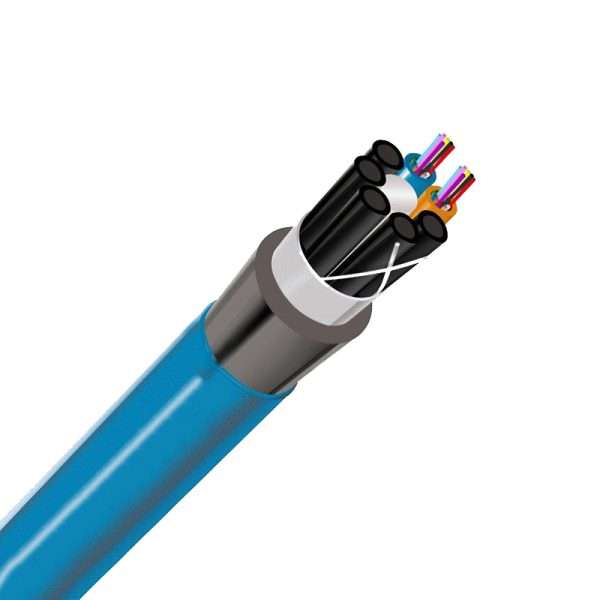 High Strength Loose Tube Blue Nylon Jacket Fibre Optic Cable - Singlemode