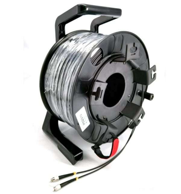 Singlemode deployable fibre reel with LC connectors, available in 2-core, 6-core, and 12-core versions for field fibre deployments.