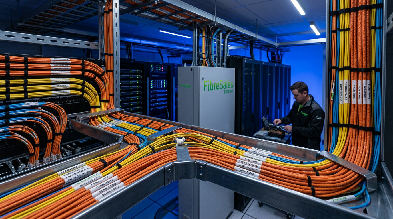 fibre cable routing guide structured cabling installation in data centre with proper bend radius and tray management