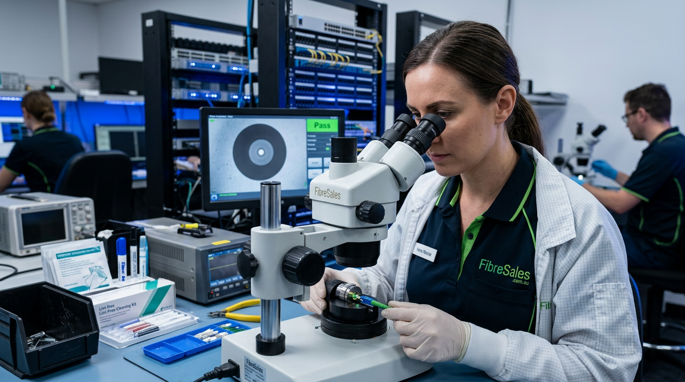 fibre connector troubleshooting guide using inspection microscope and cleaning tools in fibre network environment