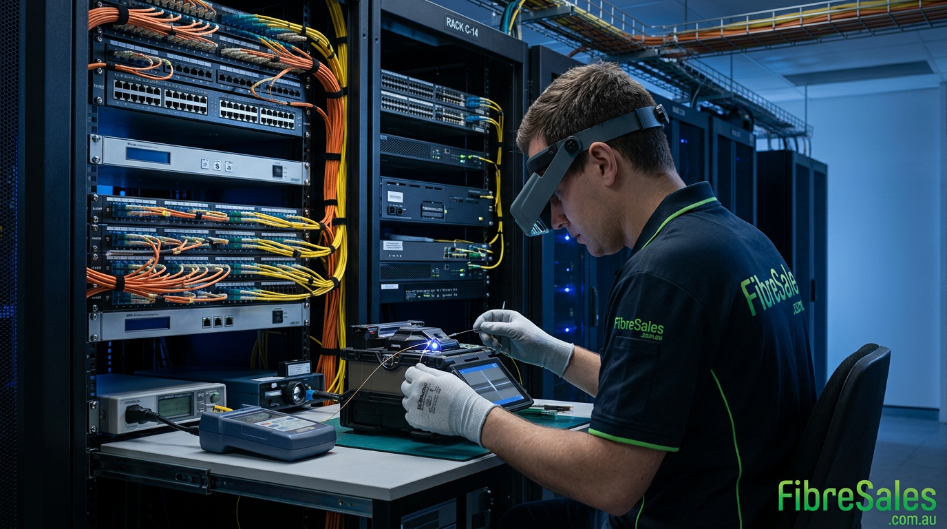 fibre optic splicing installation process using fusion splicer in structured cabling environment