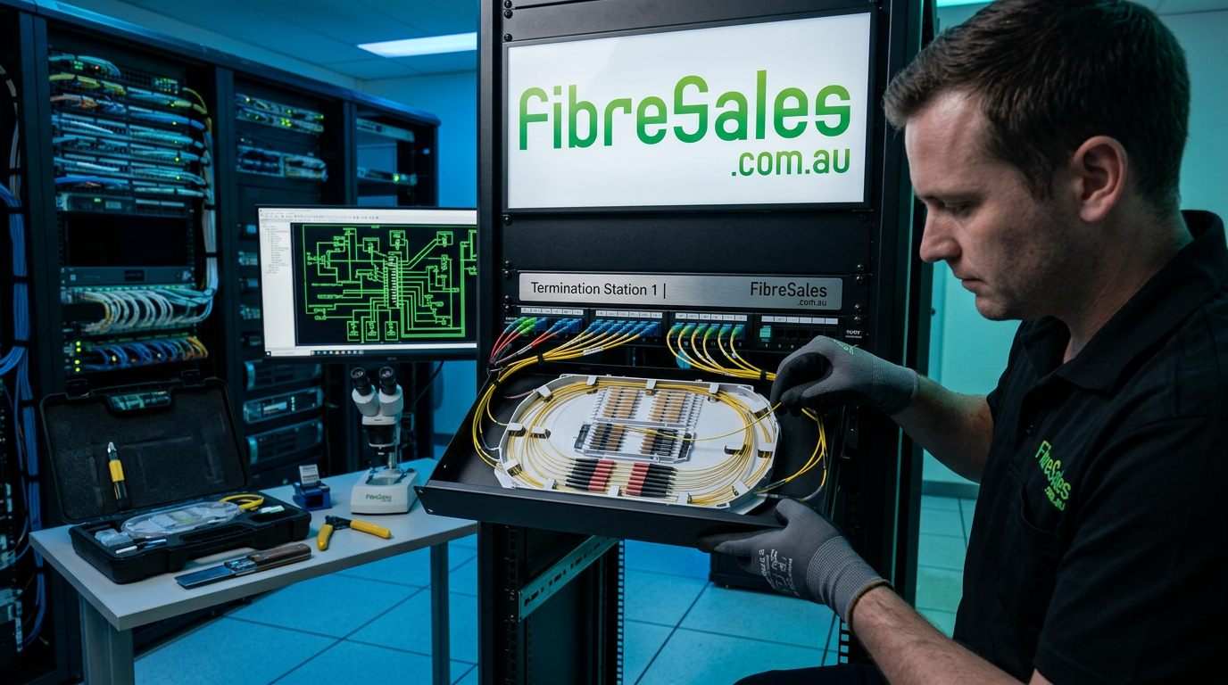 fibre optic termination methods including pigtail splicing and patch panel installation in data centre environment